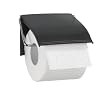 Wenko 18269100 Toilettenpapierrollenhalter Retoro - Stahl lackiert, 13 x 12.5 x 1.5 cm, schwarz gl�nzend