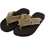 MLB Los Angeles Angels of Anaheim Unisex Frayed Flip Flops - Brown (Medium)