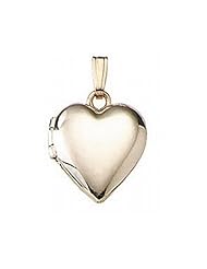 Solid 14K Yellow Gold Small Heart Locket 1/2 inch x 1/2 inch Solid 14K Yellow Gold