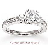 14k White Gold Side Stone Round Diamond Engagement Ring 9.5 14k White Gold Side Stone Round Diamond Engagement Ring 9.5