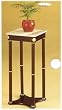 Cherry Finish Square Plant Stand w/ White Marble Top