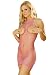 Sexy Hot Pink Mini Dress Fence Net Fishnet Halter Mini Dress Open Cup Peek-a-Boo Lingerie