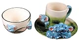 ZooBuds Hand Painted 3-Piece Elephant Design Breakfast Set