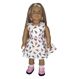Pink and Blue Ice Cream Cone Dress for 18 Dolls Like American Girl Doll by Silly Monkey
