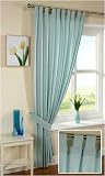 Kitchen & Housewares : Simplicity Duck Egg Blue 100% Cotton 66in x 90in Tab Top Panel Including Tieback