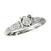 18K White Gold Antique Style Diamond Engagement Ring