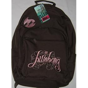 Billabong Brown Pink Logo Backpack Billabong Brown Pink Logo Backpack