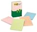 Post-it® Notes, Original Pad, 4 Inches x 6 Inches, Lined, Recycled, Asstorted Pastel Colors, Five Pads per Pack