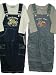 Toddler Boys Sizes 2T/3T/4T Cotton Indigo Denim/Stripe Denim Embroidered Bib Pocket Overall 2-PC Sets. (Prepack=24 Sets Assorted Sizes/Emb. Designs, Each 7.50)