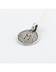 Hand Stamped Sterling Silver Pendant - Initial M