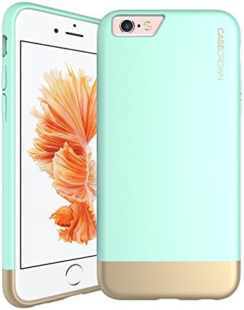 iPhone 6 Case, Perfect Fit & Soft Interior, CaseCrown Lux Glider Case (Mint / Gold)