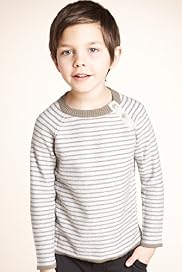 Autograph Pure Cotton Button Striped Jumper