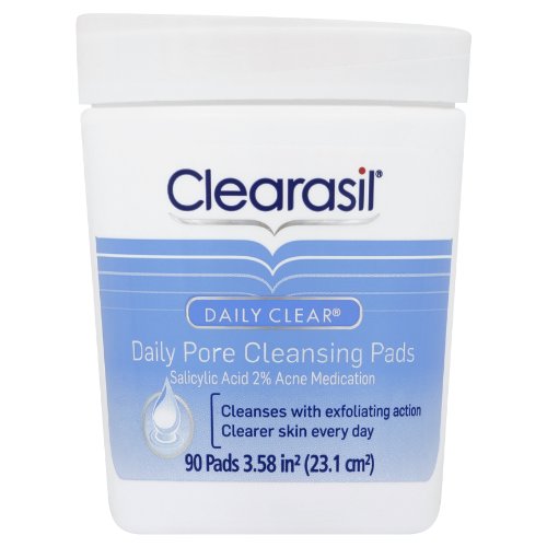  Clearasil Tampons nettoyants à usage quotidien - Nettoie la peau en profondeur pour prévenir les boutons d'acné - 90/paquet