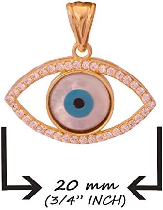 Evil eye pendant, oro 14k yellow gold & blue eye hamsa good luck
