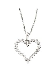 1 ct tw Diamond Heart Necklace in 14k White Gold