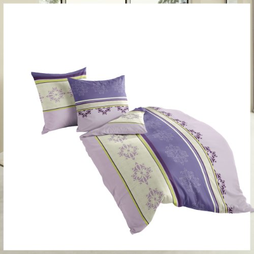 Bierbaum 6024_02 Emotion Jersey-Bettw&auml;sche Dessin lavendel 155 x 220 cm
