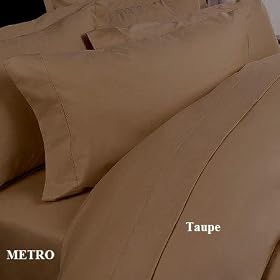 METRO Egyptian cotton 1000 Thread Count Solid Sateen 4 Pc Comforter Set - Taupe Full.