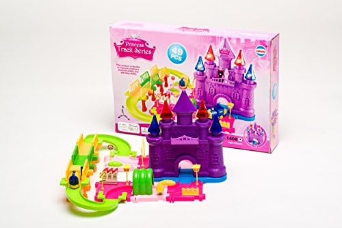 Princess Train Track Set for Child Creativity Imagination 49 Piece Battery Operated Moving Train