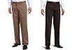 2 Pantalones para Hombres Dockers Never-Iron Essential Khaki, Frente Plano Clasico
