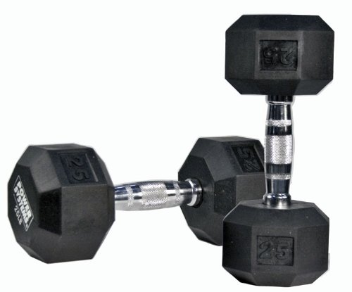Power Systems Rubber Octagonal Dumbbell (75-Pounds)