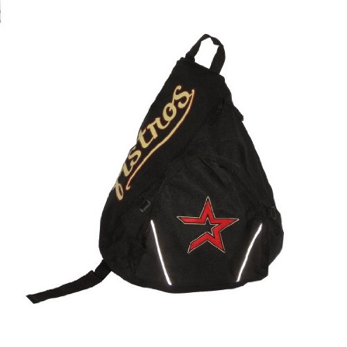 Houston Astros MLB Baseball Team Sling Shoulder Sports Bag / Athletic Backpack - Black (Size: one size)