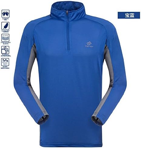 Evaric New Mens Tshirts Polyester Quik Dry Sports Anti UV Stretch Tee Shirts 5073 Royal BlueAsia M