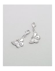 Butterfly CZ Charm In 92.5 Sterling Silver