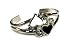 Double Hearts Cuff Bracelet with Black Onyx and White Inlay