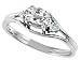 0.54 cts Genuine White Topaz Ring - 14kt White or Yellow Gold LIFETIME WARRANTEE