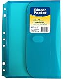 C-Line Super Heavyweight Poly Mini Size Binder Pocket, 5.5 x 8.5 inches, 7-Hole Punched, 1 Pocket, Color May Vary (08730)