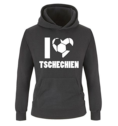 I LOVE TSCHECHIEN – Kinder Hoodie – Schwarz / Weiss Gr. 98/104