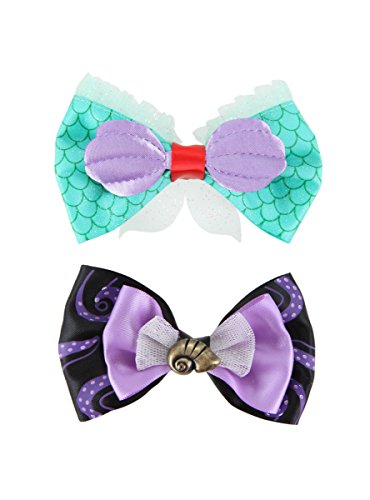 Disney The Little Mermaid Ariel & Ursula Hair Bow 2 Pack