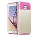 Galaxy S6 Case, S6 Case - ULAK 2in1 Hybrid Rubber Matte Slim Hard Case Cover for Samsung Galaxy S6 (Gold/Rose Pink)