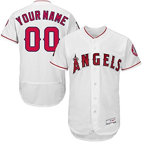 Men's Los Angeles Angels of Anaheim Majestic White Custom Jersey L