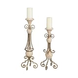 Kichler Lighting 78093 Venezia Burnished Silver and Antique Marble Candlesticks, Set of Two