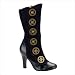 TESLA-108, Steampunk Calf Boot With Steam Gear Buttons