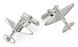 JJ Weston sterling silver airplane plane cufflinks with presentation box. Made in the U.S.A