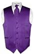 Men's Dress Vest & NeckTie Purple Striped Vertical Stripes Design Set for Suit or Tuxedo