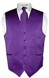 Men's Dress Vest & NeckTie Purple Striped Vertical Stripes sz XL Men's Dress Vest & NeckTie Purple Striped Vertical Stripes sz XL
