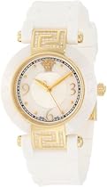 Big Sale Versace Women's 92QCP11D497 S001 Reve IP Yellow-Gold White Ceramic Rubber Watch