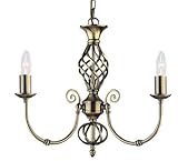 Zanzibar Antique Brass 3 Light Pendant 3X60 Watt Bc Lamps