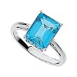 14K White Gold Swiss Blue Topaz Ring