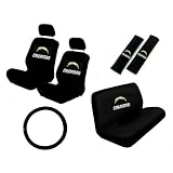 11 Piece NFL Auto Interior Gift Set - San Diego Chargers - A Set of 2 Seat Covers, 1... by A P Products