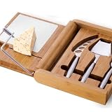 Cheese Cutting Soiree Bamboo Board w/ Stored Tools - by Picnic Time