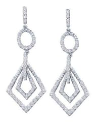 1 cttw 14k White Gold Bridal Chandelier Earrings Diamond Bridal Chandelier Earrings Long Drop (Real Diamonds: 1 cttw)