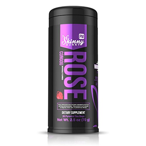 Skinny Bunny Tea PM Weight Loss & Detox Tea: Manage Weight, Support Immune System, Healthy Cleanse & Promote Health with Antioxidants (Rose Congou Tea PM - 14 Day Supply)