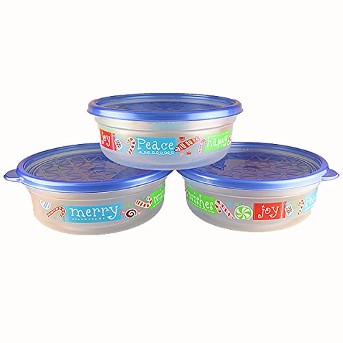 Ziploc Limited Holiday Edition Medium Round Containers, 3 Containers & Lids