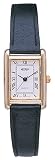 Medana Women's Classic Series Rectangular Gold-Tone Leather Strap Watch # 2042
