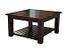 Homescapes Mangat Square Coffee Table , 100% Mango Wood Furniture, Walnut Shade. 80 x 80 x 45 cm With a Storage Shelf