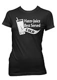 Hater-juice is best served cold Juniors T-shirt Jersey Shore Girls T-shirt, Hater Juice Is Best Served Cold, The Situation, Snookie, Paulie D Funny MTV Show Girls Tshirt, X-Large, Black